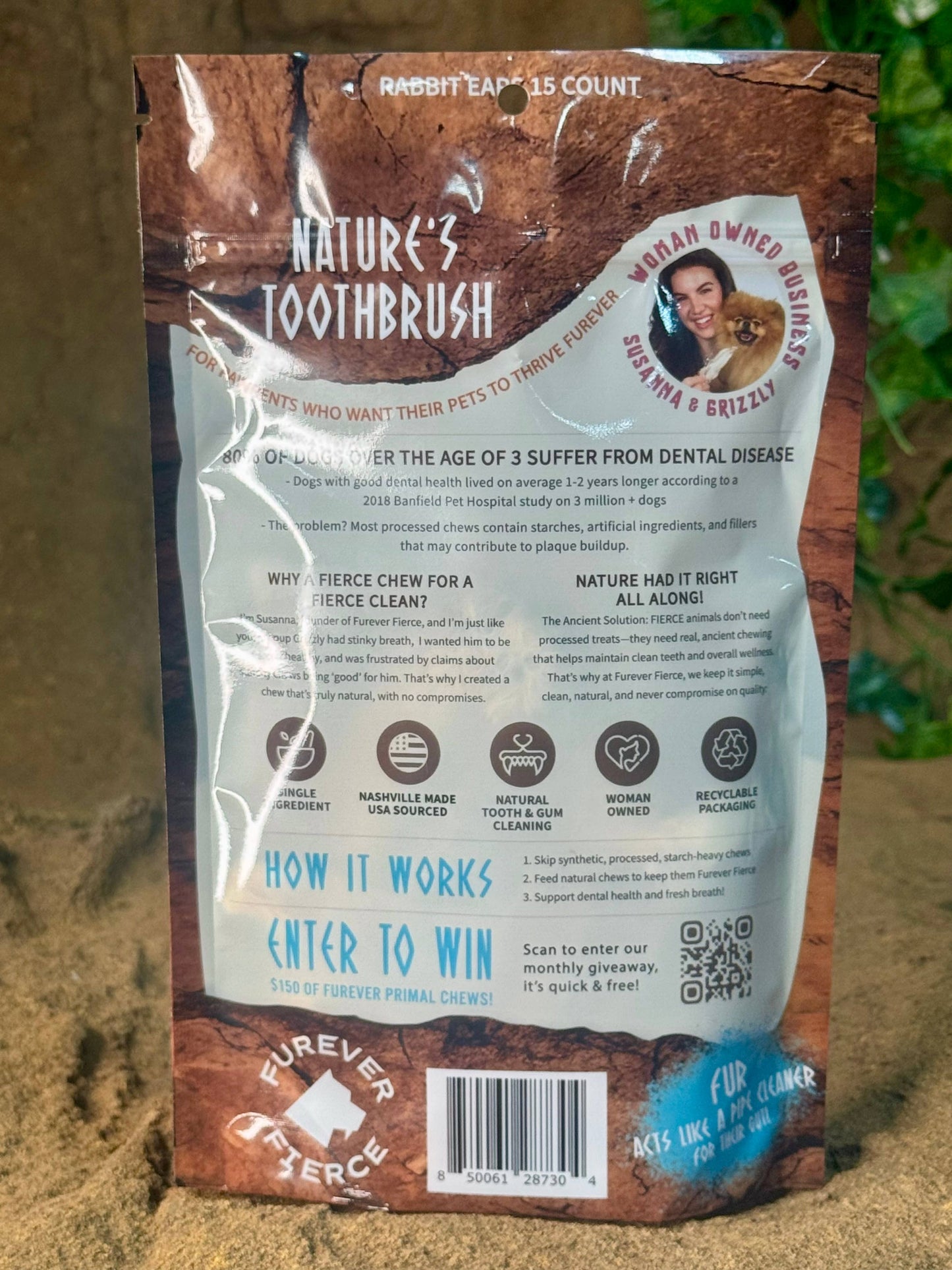 Rabbit Ears Bag of 5 Dog/Cat Chew: Natural 1 Ingredient
