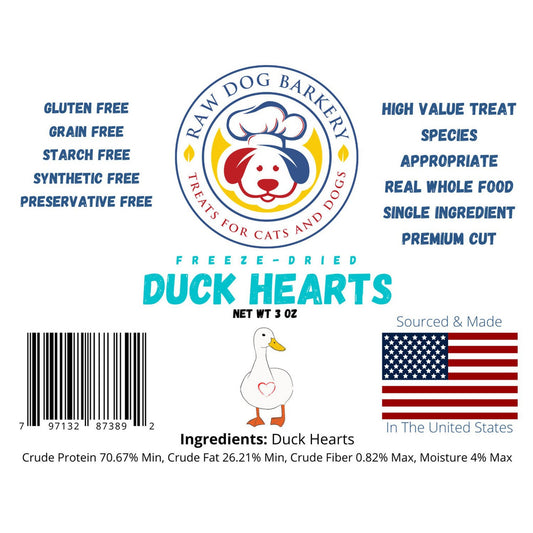 Duck Hearts Whole Freeze-Dried