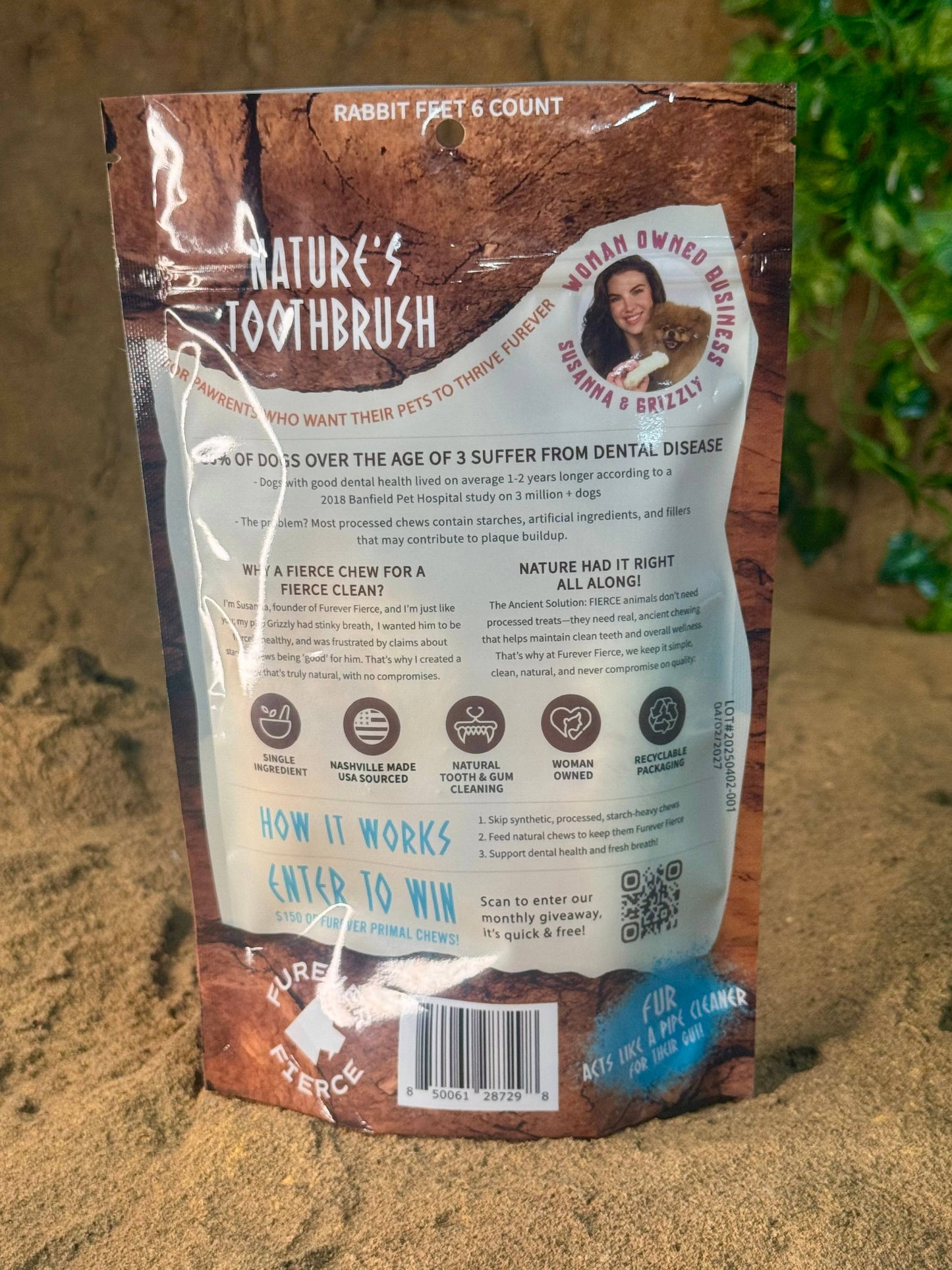 Rabbit Feet Bag of 4Dog/Cat Chew  -Natural Single Ingredient