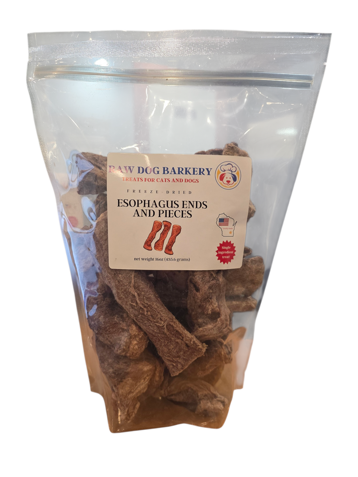 Freeze-Dried Beef Esophagus Ends and Pieces