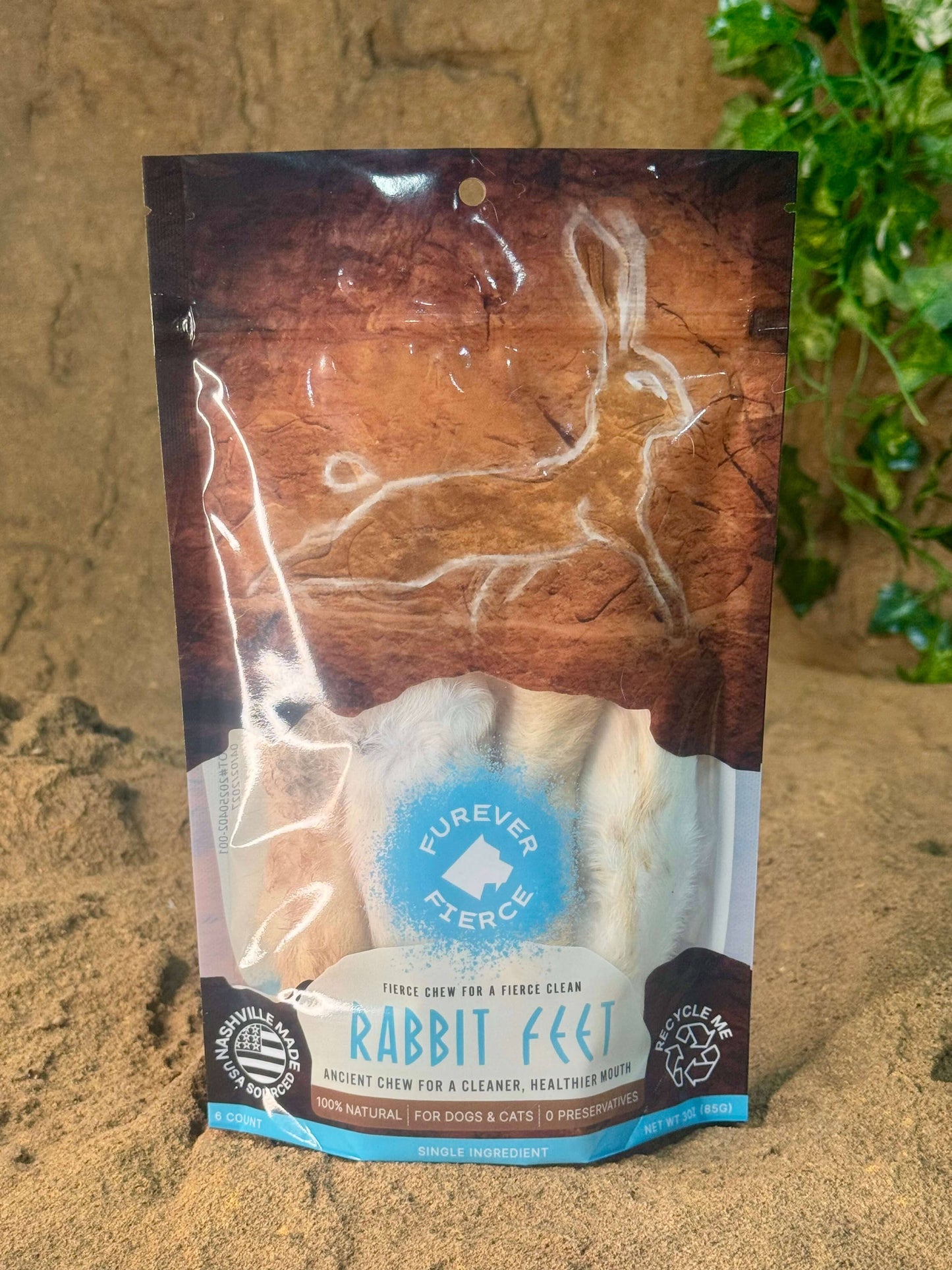 Rabbit Feet Bag of 4Dog/Cat Chew  -Natural Single Ingredient