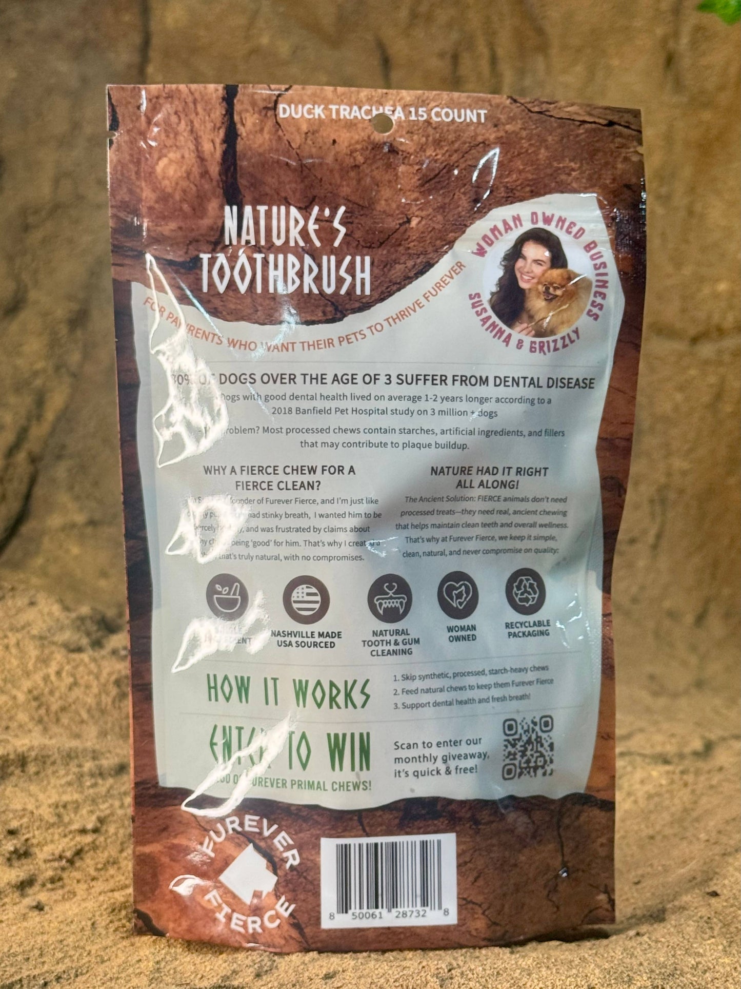Duck Trachea Bag of 15 Dog Chew - Natural Single Ingredient