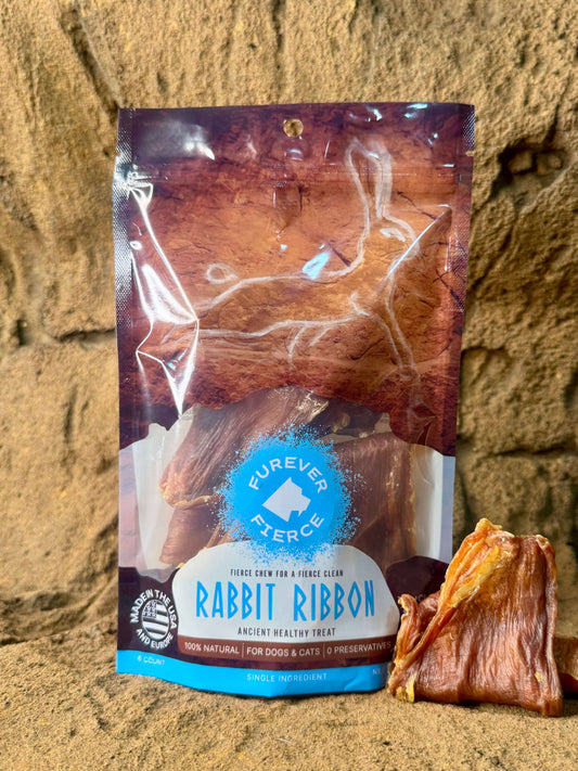 Rabbit Ribbon Bag of 5 - Natural Single Ingredient Dog Chew