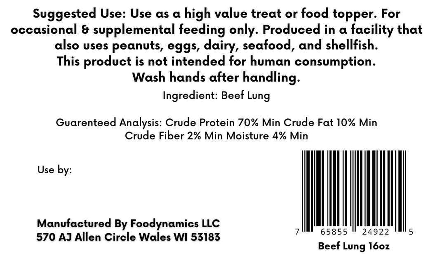 Beef Lung Freeze Dried