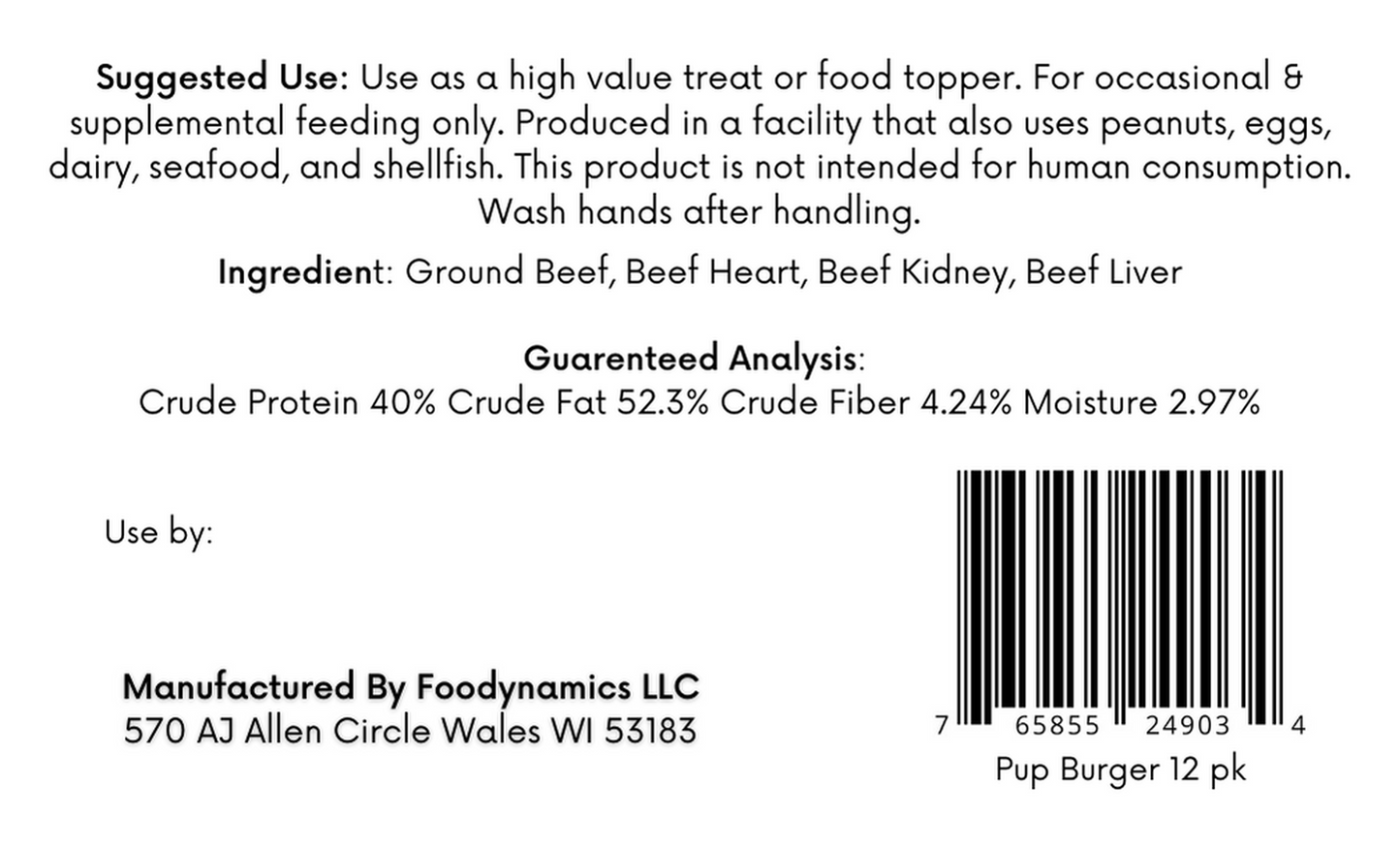 Pup Burgers - 12 pack