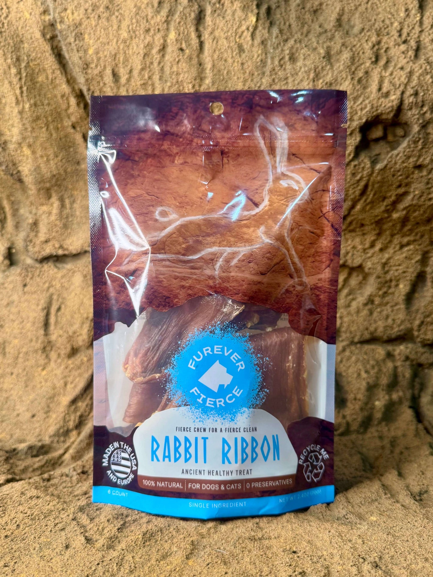 Rabbit Ribbon Bag of 5 - Natural Single Ingredient Dog Chew